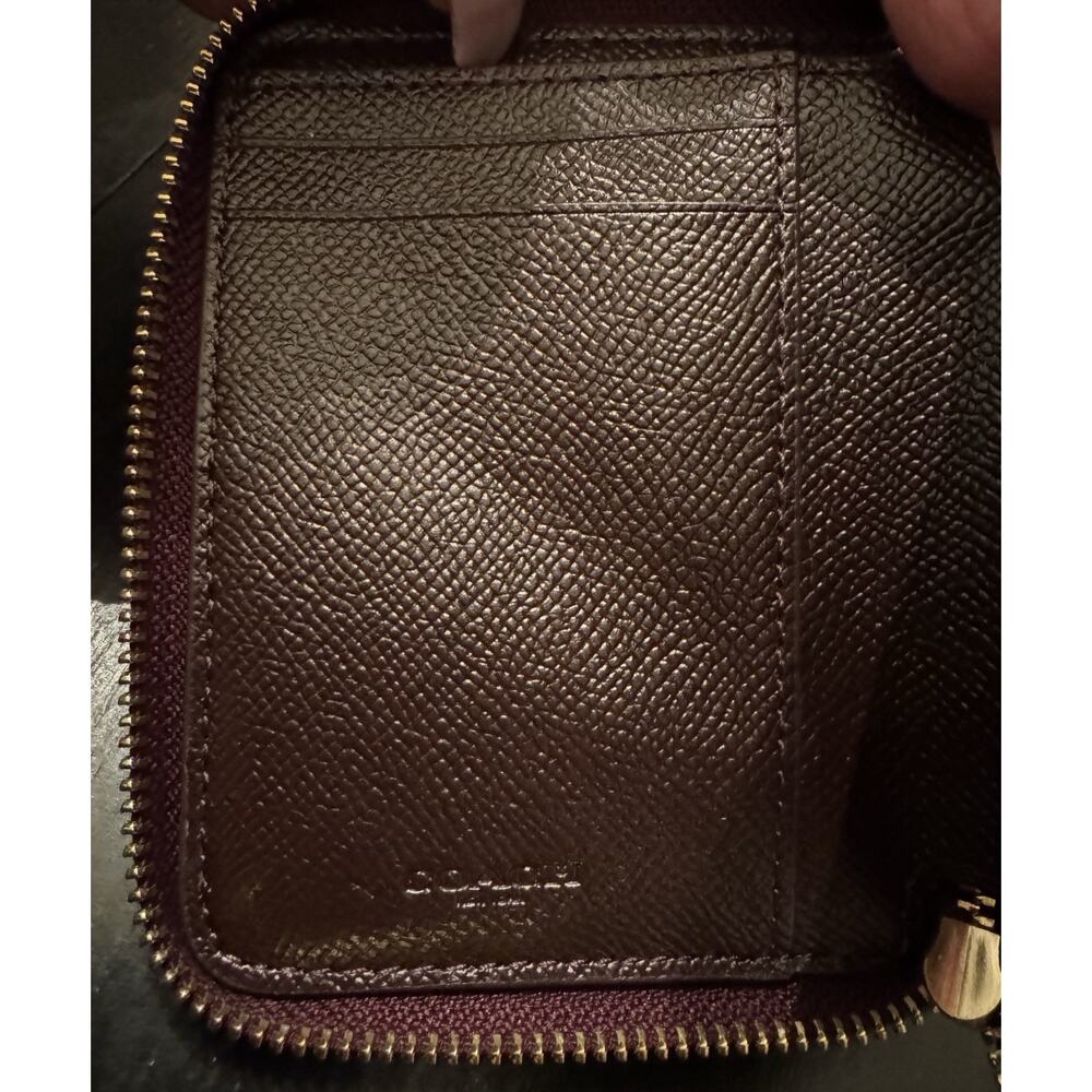 Coach Heart Glitter Small Zip Around Wallet In Raspberry - Picture 7 of 7